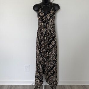 Black and Tan Patterned Jumpsuit